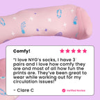 Pink compression socks with astrology pattern review