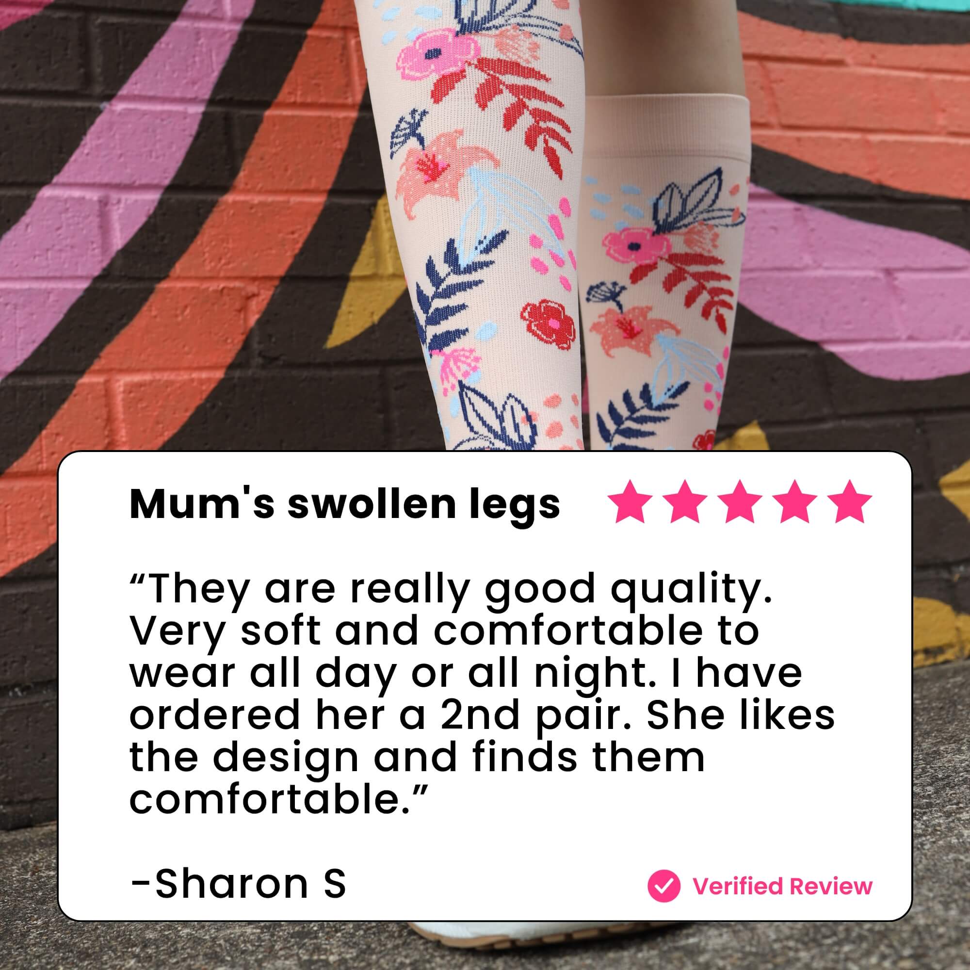 Floral-patterned compression socks review