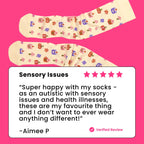 Beige compression socks with pumpkin spice pattern  review