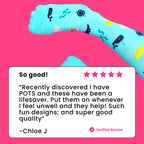 Teal compression socks with sea themed patterns review